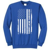 Tummy Ache Survivor American Flag Funny Sweatshirt