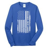 Tummy Ache Survivor American Flag Funny Tall Long Sleeve T-Shirt