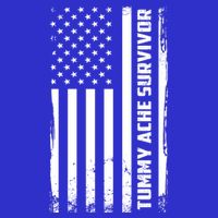 Tummy Ache Survivor American Flag Funny Premium T-Shirt