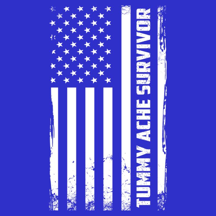 Tummy Ache Survivor American Flag Funny Premium T-Shirt