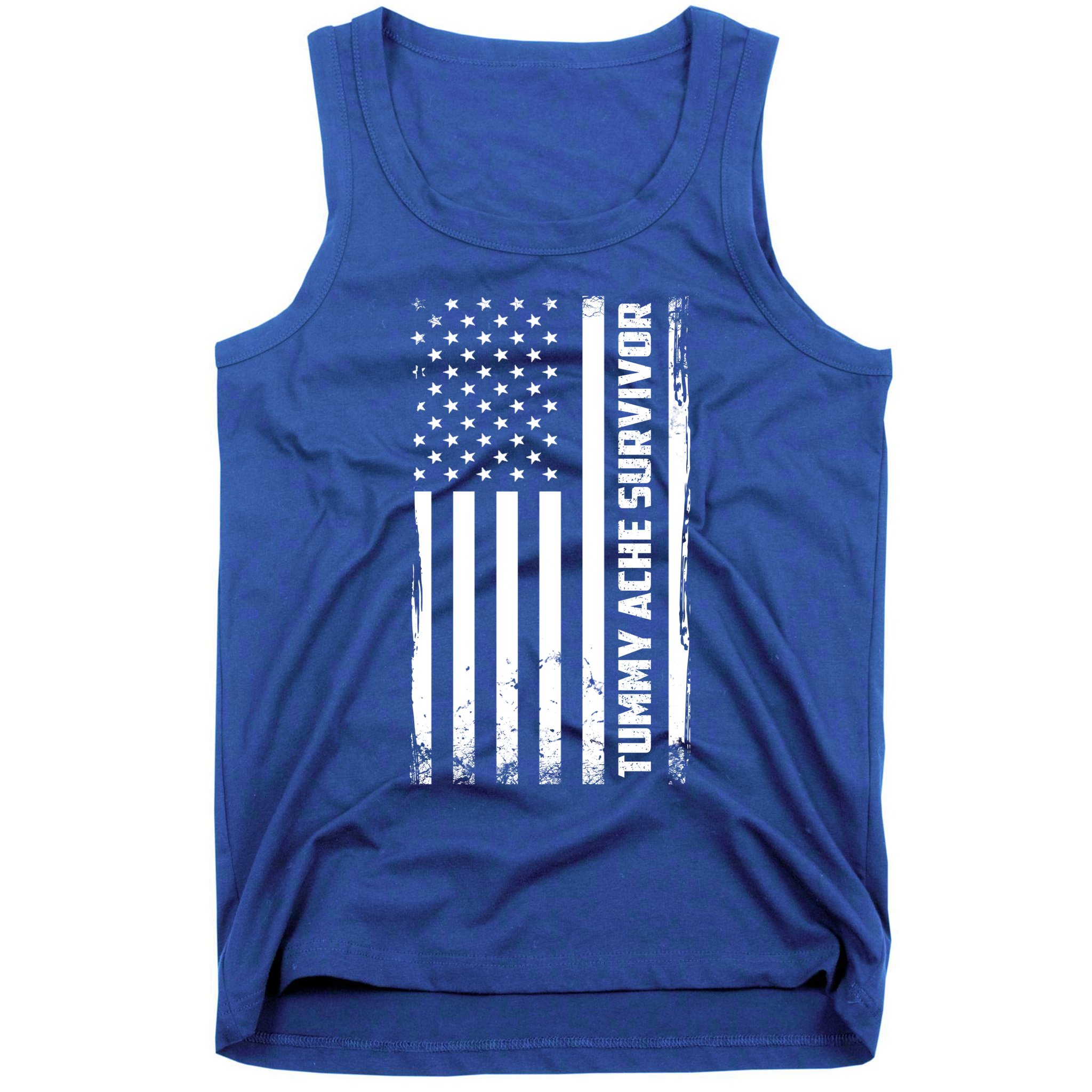 Tummy Ache Survivor American Flag Funny Tank Top
