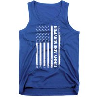 Tummy Ache Survivor American Flag Funny Tank Top