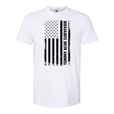 Tummy Ache Survivor American Flag Funny Softstyle® CVC T-Shirt