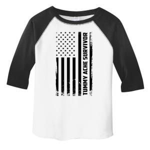 Tummy Ache Survivor American Flag Funny Toddler Fine Jersey T-Shirt