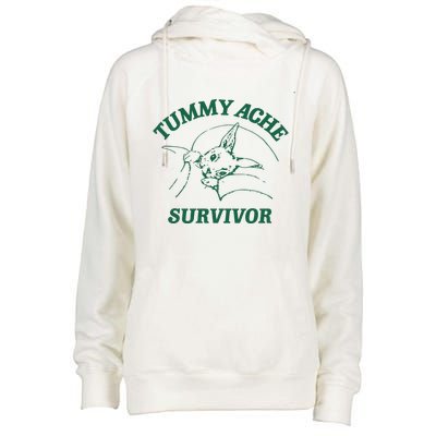 Tummy Ache Survivor Tummy Ache Womens Funnel Neck Pullover Hood