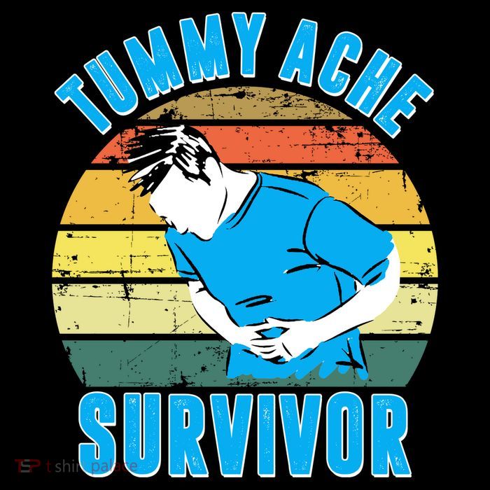 Tummy Ache Survivor Funny Vintage T-Shirt