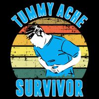 Tummy Ache Survivor Funny Vintage Bucket Hat