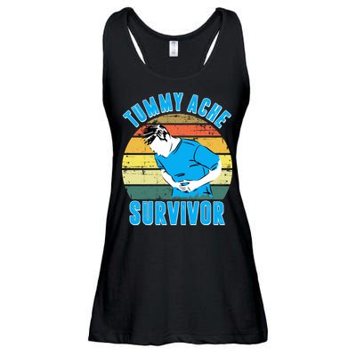 Tummy Ache Survivor Funny Vintage Ladies Essential Flowy Tank