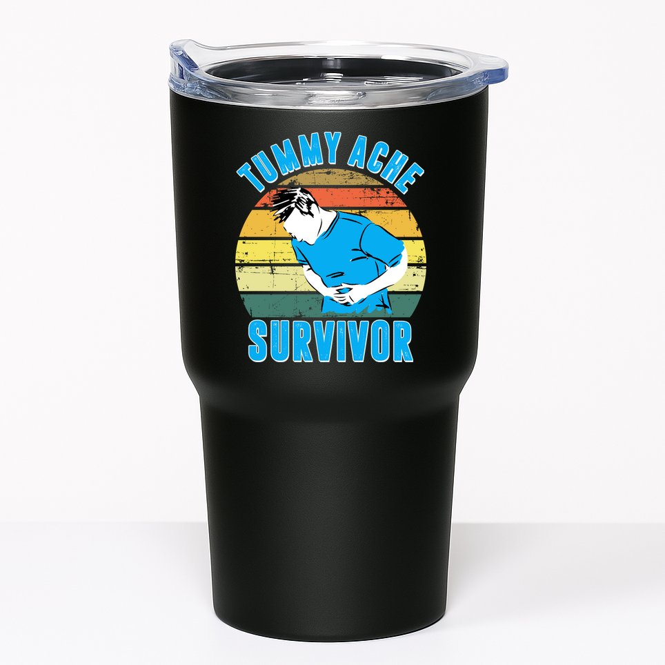 Tummy Ache Survivor Funny Vintage Tumbler