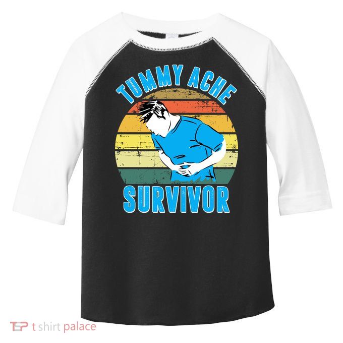 Tummy Ache Survivor Funny Vintage Toddler Fine Jersey T-Shirt