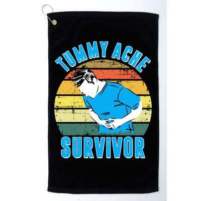 Tummy Ache Survivor Funny Vintage Golf Towel