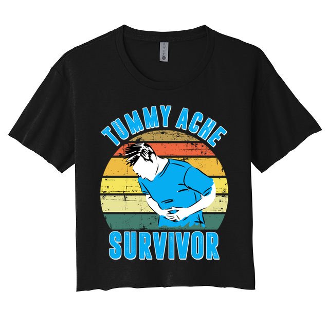 Tummy Ache Survivor Funny Vintage Crop Top
