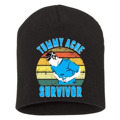 Tummy Ache Survivor Funny Vintage Short Acrylic Beanie