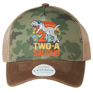 Two A Saurus Rex 2nd Birthday Dinosaur 2 Year Old Boy Legacy Tie Dye Trucker Hat