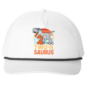 Two A Saurus Rex 2nd Birthday Dinosaur 2 Year Old Boy Snapback Five-Panel Rope Hat