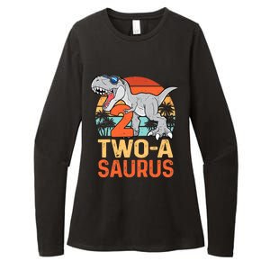 Two A Saurus Rex 2nd Birthday Dinosaur 2 Year Old Boy Womens CVC Long Sleeve Shirt