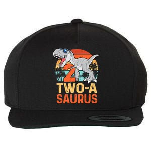 Two A Saurus Rex 2nd Birthday Dinosaur 2 Year Old Boy Wool Snapback Cap