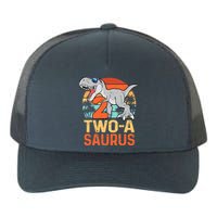 Two A Saurus Rex 2nd Birthday Dinosaur 2 Year Old Boy Yupoong Adult 5-Panel Trucker Hat