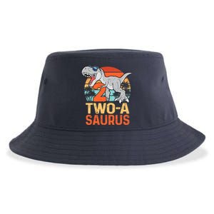 Two A Saurus Rex 2nd Birthday Dinosaur 2 Year Old Boy Sustainable Bucket Hat