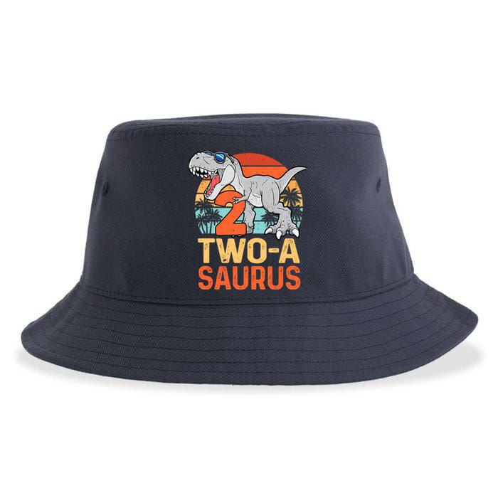 Two A Saurus Rex 2nd Birthday Dinosaur 2 Year Old Boy Sustainable Bucket Hat