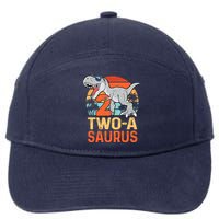 Two A Saurus Rex 2nd Birthday Dinosaur 2 Year Old Boy 7-Panel Snapback Hat