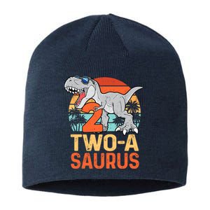 Two A Saurus Rex 2nd Birthday Dinosaur 2 Year Old Boy Sustainable Beanie