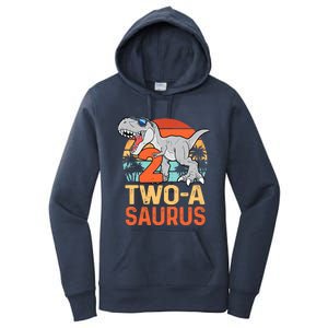 Two A Saurus Rex 2nd Birthday Dinosaur 2 Year Old Boy Women's Pullover Hoodie