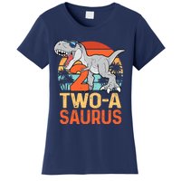 Two A Saurus Rex 2nd Birthday Dinosaur 2 Year Old Boy Women's T-Shirt