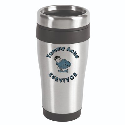 Tummy Ache Survivor Funny Tummy Ache Joke 16oz Travel Tumbler