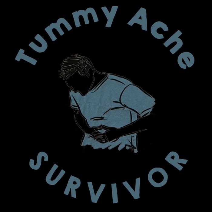 Tummy Ache Survivor Funny Tummy Ache Joke Cropped Pullover Crew