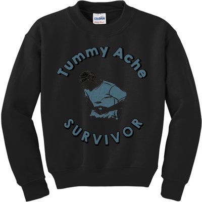 Tummy Ache Survivor Funny Tummy Ache Joke Kids Sweatshirt