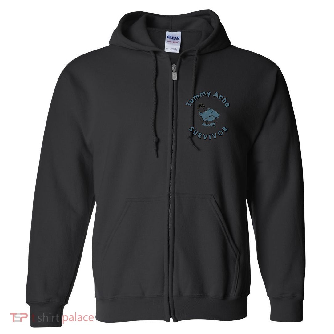 Tummy Ache Survivor Funny Tummy Ache Joke Full Zip Hoodie
