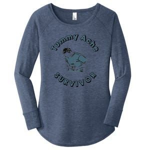 Tummy Ache Survivor Funny Tummy Ache Joke Women's Perfect Tri Tunic Long Sleeve Shirt