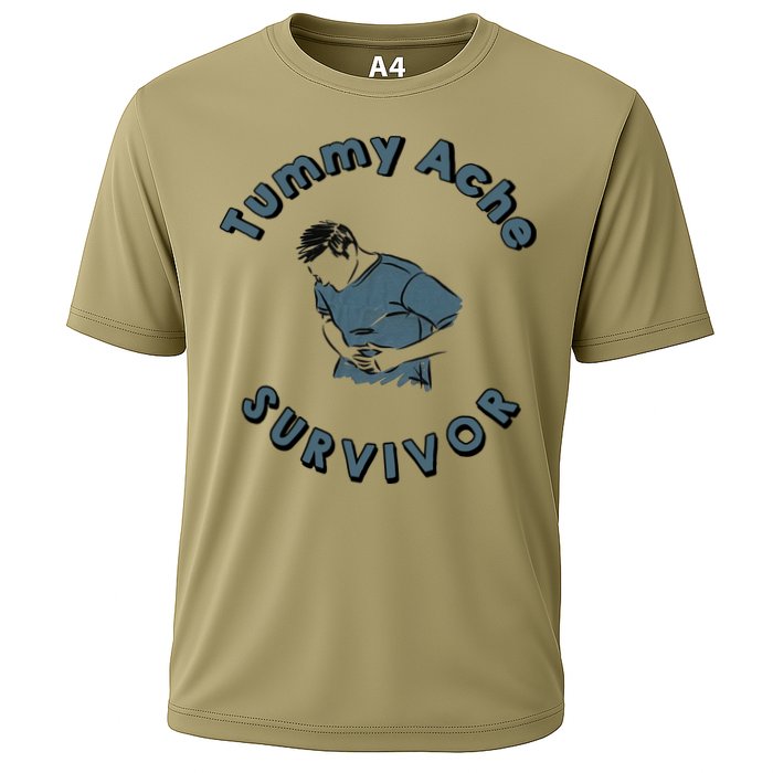 Tummy Ache Survivor Funny Tummy Ache Joke Cooling Performance Crew T-Shirt