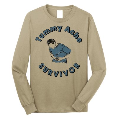 Tummy Ache Survivor Funny Tummy Ache Joke Long Sleeve Shirt