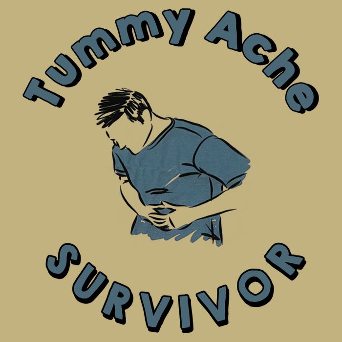 Tummy Ache Survivor Funny Tummy Ache Joke Button