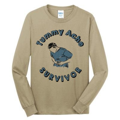 Tummy Ache Survivor Funny Tummy Ache Joke Tall Long Sleeve T-Shirt