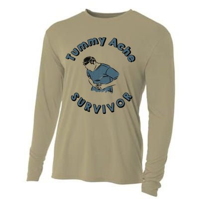 Tummy Ache Survivor Funny Tummy Ache Joke Cooling Performance Long Sleeve Crew