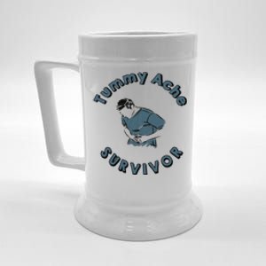 Tummy Ache Survivor Funny Tummy Ache Joke Beer Stein