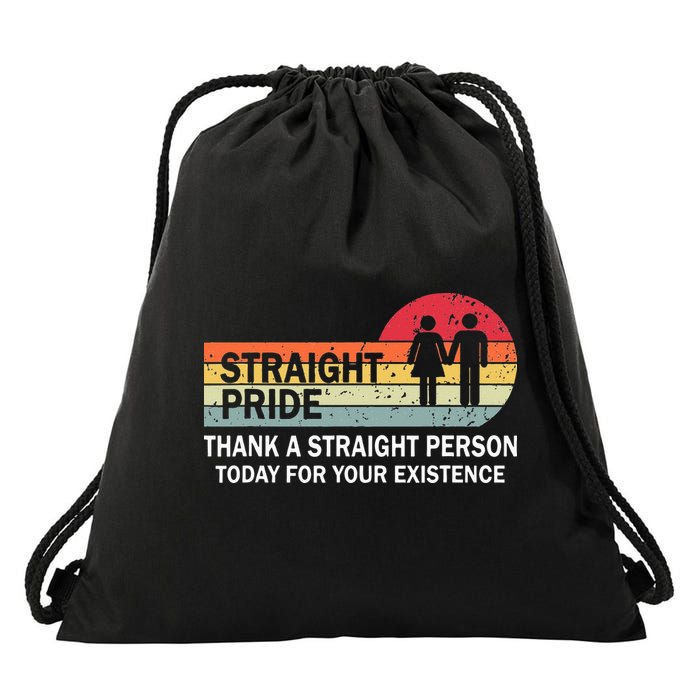 Thank A Straight Person Today For Your Existence Straight Drawstring Bag