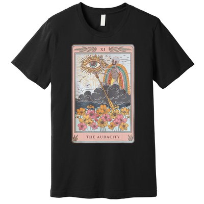 The Audacity Skeleton Tarot Card Sun Eye Aesthetic Premium T-Shirt