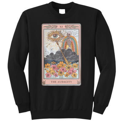 The Audacity Skeleton Tarot Card Sun Eye Aesthetic Tall Sweatshirt