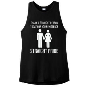 Thank A Straight Person To Day For Your Existence Straight Pride Ladies PosiCharge Tri-Blend Wicking Tank