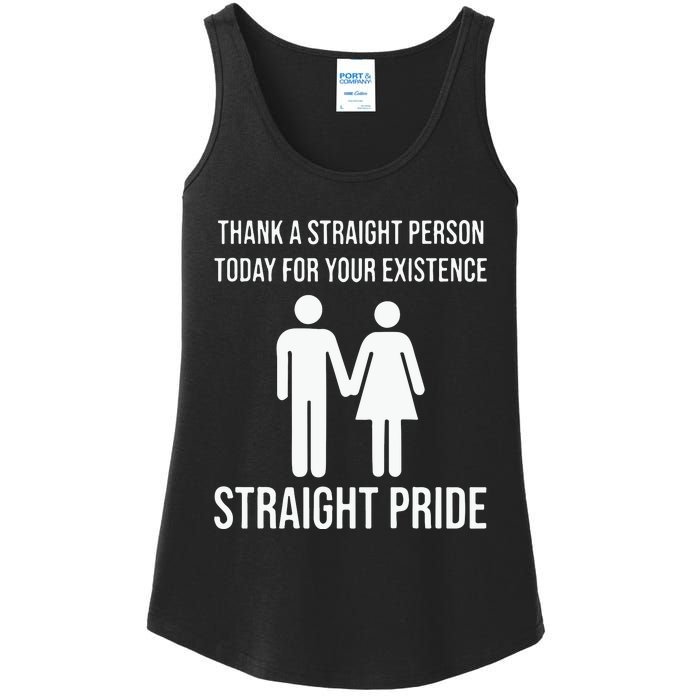 Thank A Straight Person To Day For Your Existence Straight Pride Ladies Essential Tank