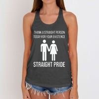 Thank A Straight Person To Day For Your Existence Straight Pride Women's Knotted Racerback Tank