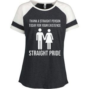 Thank A Straight Person To Day For Your Existence Straight Pride Enza Ladies Jersey Colorblock Tee