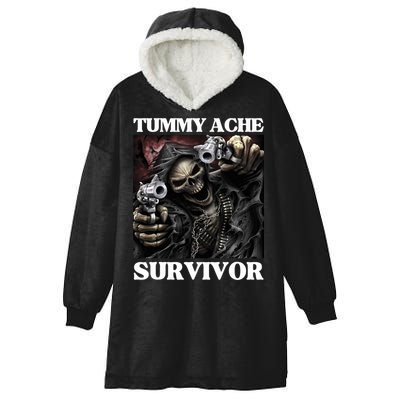 Tummy Ache Survivor Funny Cool Edgy Hard Skeleton Meme Hooded Wearable Blanket
