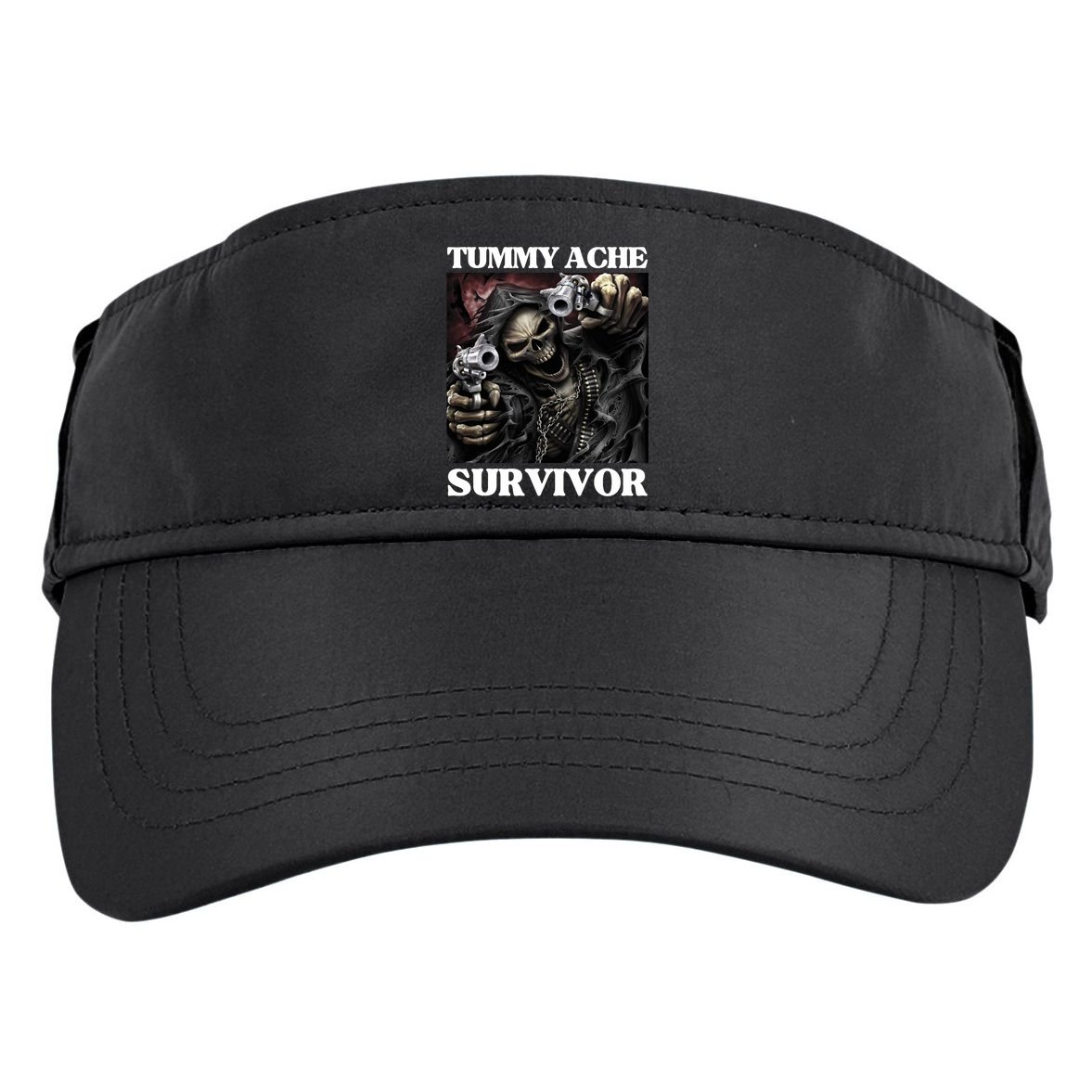 Tummy Ache Survivor Funny Cool Edgy Hard Skeleton Meme Adult Drive Performance Visor