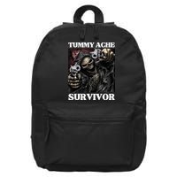 Tummy Ache Survivor Funny Cool Edgy Hard Skeleton Meme 16 in Basic Backpack