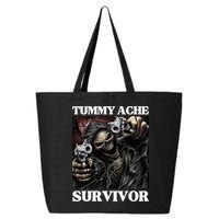 Tummy Ache Survivor Funny Cool Edgy Hard Skeleton Meme 25L Jumbo Tote